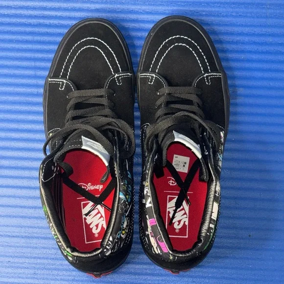 Size 11- Men’s Vans X Disney 100 Villains Sk8 Hi Shoes Black Multi Sneakers NEW - Picture 5 of 10